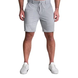 State and Liberty Athletic Fit Drawstring Shorts - Grey Houndstooth | Shorts