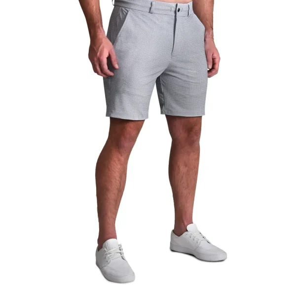State and Liberty Athletic Fit Drawstring Shorts - Grey Houndstooth | Shorts