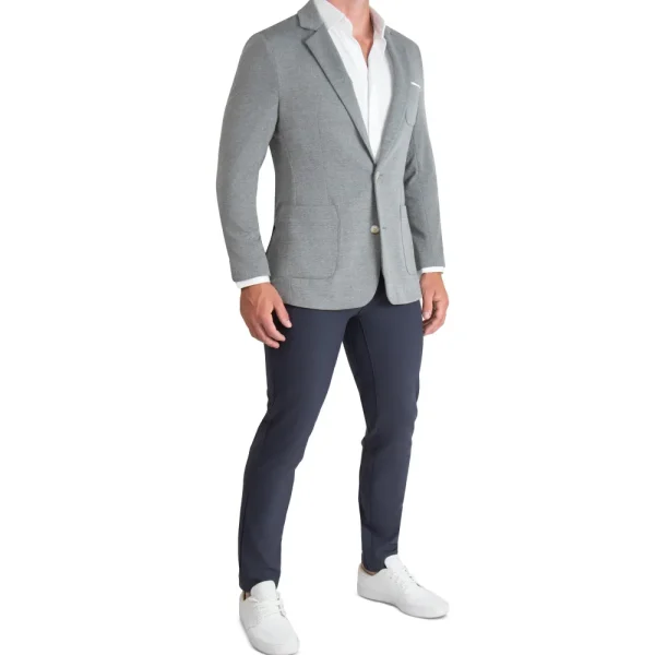 State and Liberty Athletic Fit Knit Blazer - Light Grey | Casual Blazers | Blazers