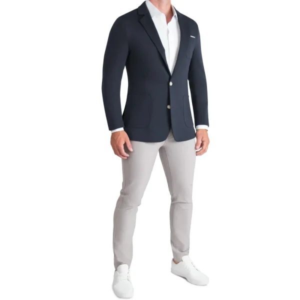 State and Liberty Athletic Fit Knit Blazer - Navy | Casual Blazers | Blazers