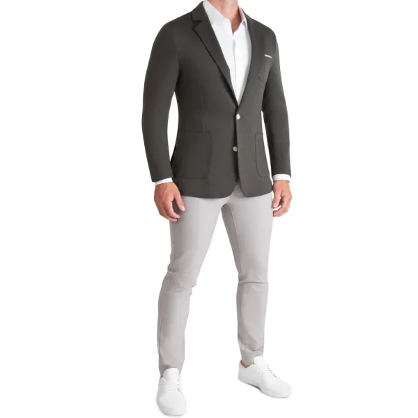 State and Liberty Athletic Fit Knit Blazer - Charcoal | Blazers | Blazers/sport Coats