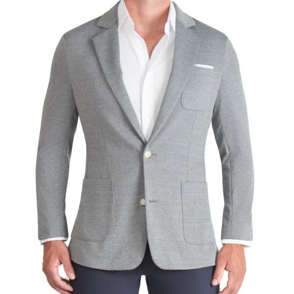 State and Liberty Athletic Fit Knit Blazer - Light Grey | Casual Blazers | Blazers