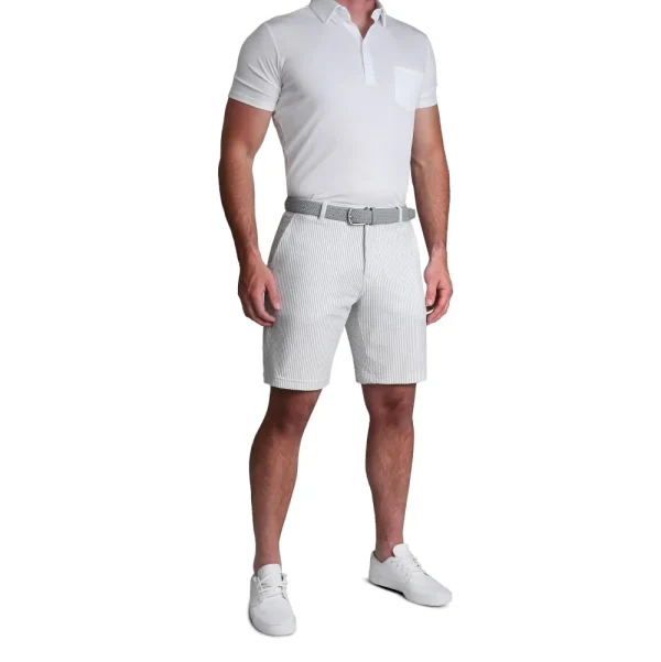 State and Liberty Athletic Fit Shorts - Grey Seersucker | Shorts