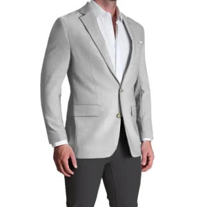 State and Liberty Athletic Fit Stretch Blazer - Lightweight Heathered Light Grey | Casual Blazers | Blazers