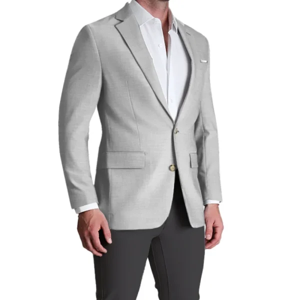 State and Liberty Athletic Fit Stretch Blazer - Lightweight Heathered Light Grey | Casual Blazers | Blazers