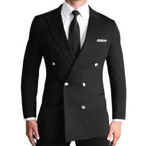 State and Liberty Athletic Fit Stretch Blazer - Black Double Breasted | Casual Blazers | Blazers