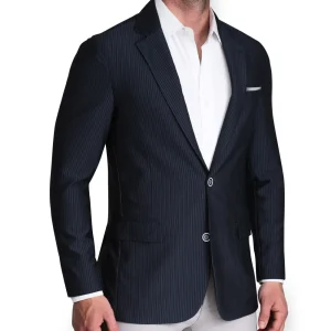 State and Liberty Athletic Fit Stretch Blazer - Navy Seersucker | Casual Blazers | Blazers