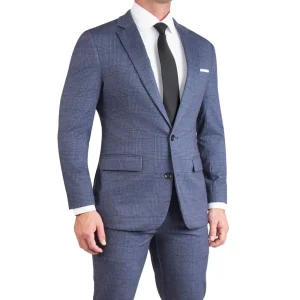 State and Liberty Athletic Fit Stretch Blazer - Storm Blue & Navy Plaid | Casual Blazers | Blazers
