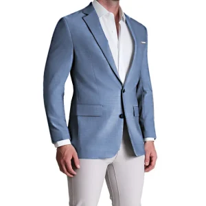 State and Liberty Athletic Fit Stretch Blazer - Heathered Light Blue | Casual Blazers | Blazers