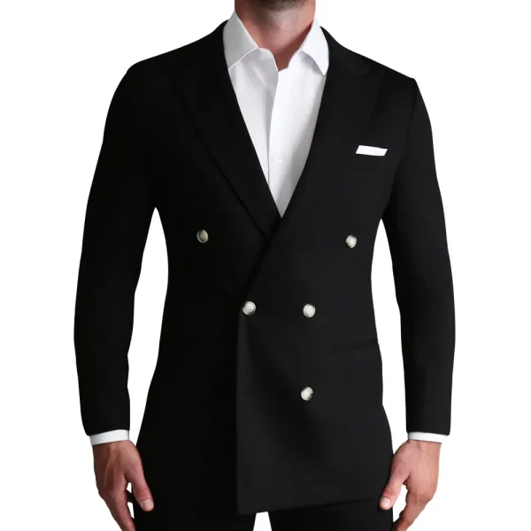 State and Liberty Athletic Fit Stretch Blazer - Black Double Breasted | Casual Blazers | Blazers