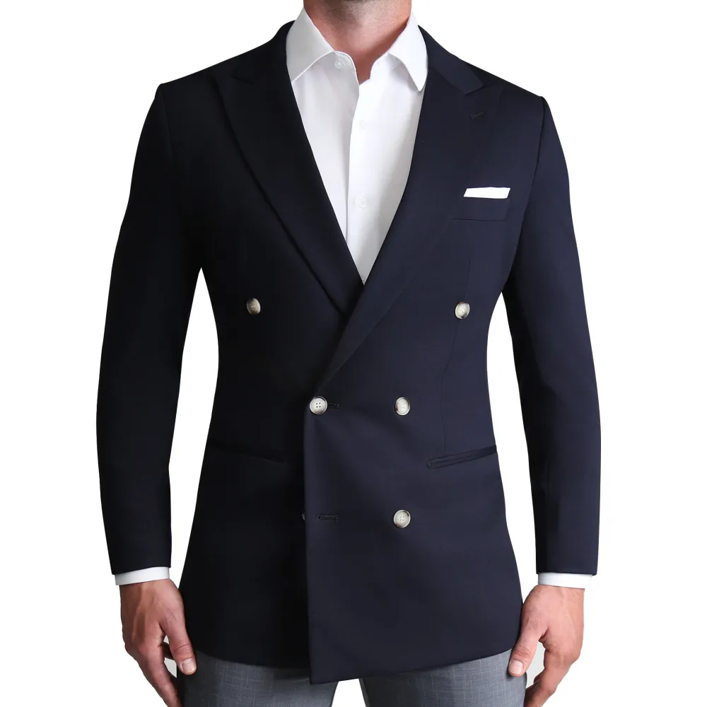 State and Liberty Athletic Fit Stretch Blazer - Navy Double Breasted | Casual Blazers | Blazers
