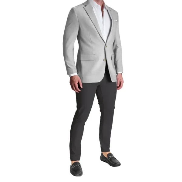 State and Liberty Athletic Fit Stretch Blazer - Lightweight Heathered Light Grey | Casual Blazers | Blazers