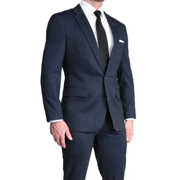 State and Liberty Athletic Fit Stretch Blazer - Knit Blue Chalk Stripe | Casual Blazers | Blazers