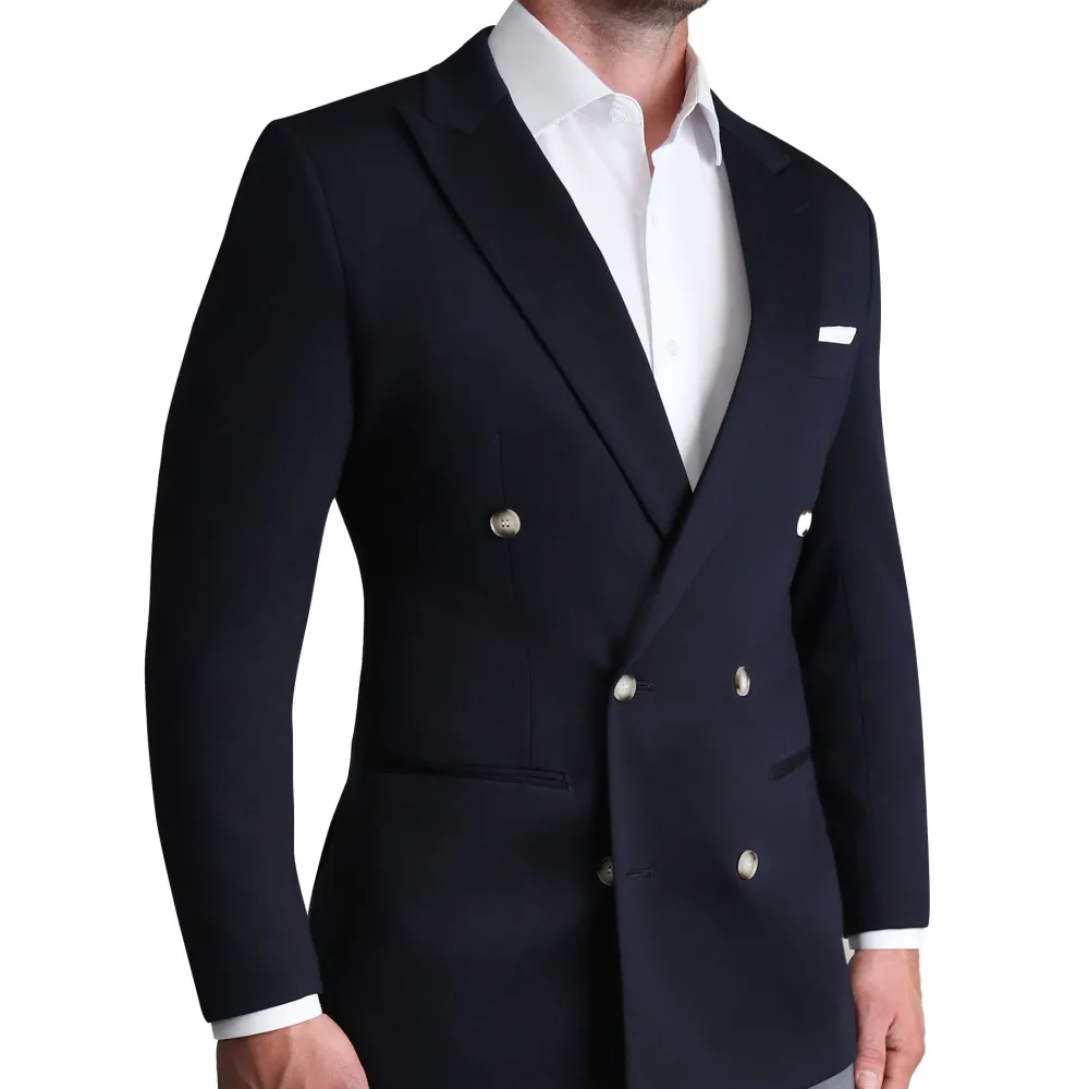 State and Liberty Athletic Fit Stretch Blazer - Navy Double Breasted | Casual Blazers | Blazers