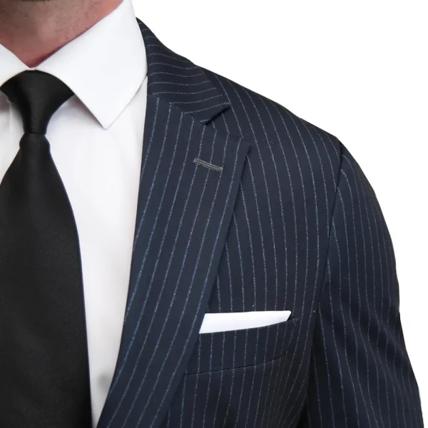 State and Liberty Athletic Fit Stretch Blazer - Knit Blue Chalk Stripe | Casual Blazers | Blazers