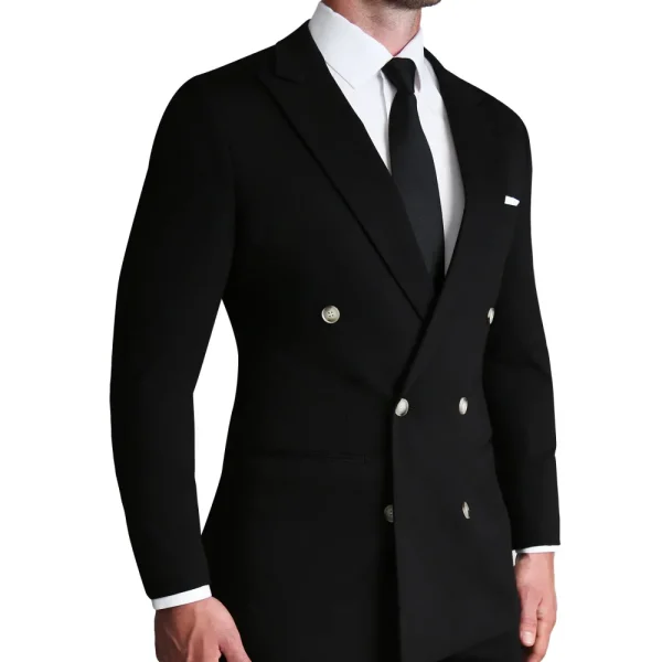 State and Liberty Athletic Fit Stretch Blazer - Black Double Breasted | Casual Blazers | Blazers