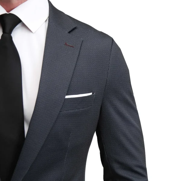 State and Liberty Athletic Fit Stretch Blazer - Charcoal Microcheck | Casual Blazers | Blazers