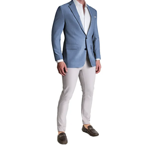 State and Liberty Athletic Fit Stretch Blazer - Heathered Light Blue | Casual Blazers | Blazers