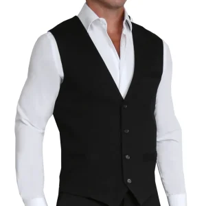 State and Liberty Athletic Fit Stretch Suit Vest - Black | Vests