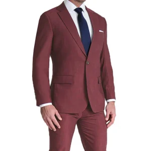 State and Liberty Athletic Fit Stretch Suit - Heathered Maroon | Suits