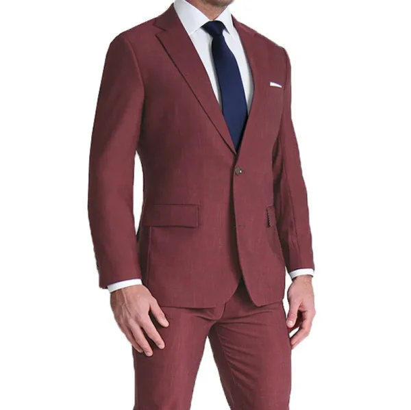 State and Liberty Athletic Fit Stretch Suit - Heathered Maroon | Suits