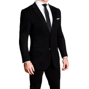 State and Liberty Athletic Fit Stretch Suit - Black | Suits