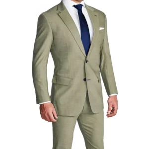 State and Liberty Athletic Fit Stretch Suit - Heathered Olive | Suits