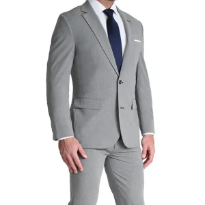 State and Liberty Athletic Fit Stretch Suit - Lightweight Heathered Smoked Grey | Suits