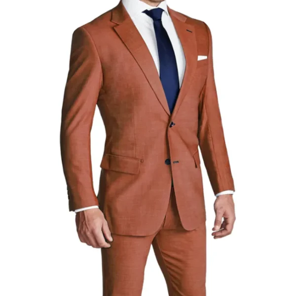 State and Liberty Athletic Fit Stretch Suit - Heathered Burnt Orange | Suits