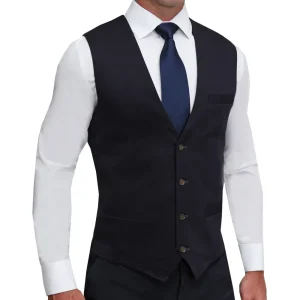 State and Liberty Athletic Fit Stretch Suit Vest - Navy | Vests
