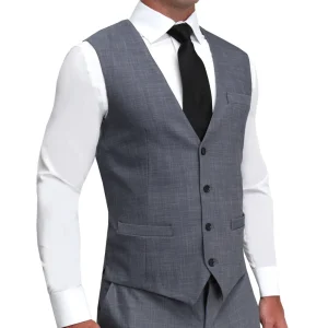 State and Liberty Athletic Fit Stretch Suit Vest - Heathered Grey | Vests