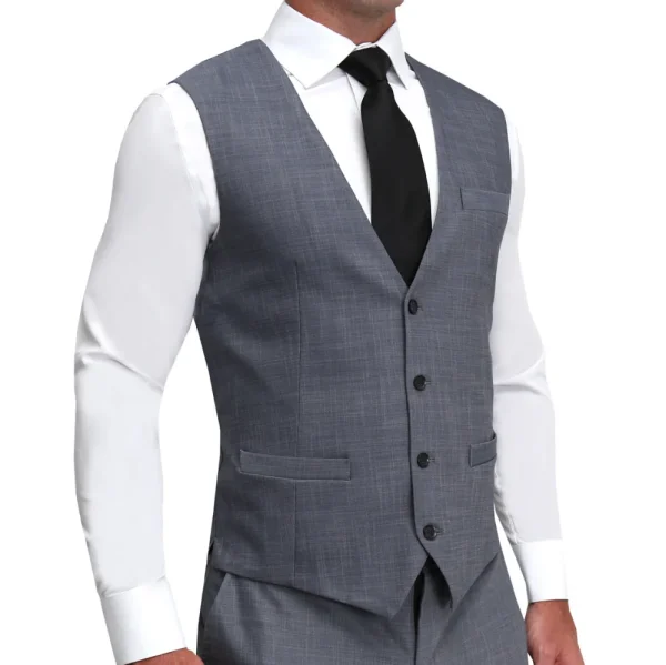 State and Liberty Athletic Fit Stretch Suit Vest - Heathered Grey | Vests