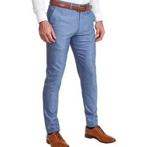 State and Liberty Athletic Fit Stretch Suit Pants - Heathered Light Blue | Tech Chinos | Suit Pants
