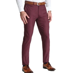 State and Liberty Athletic Fit Stretch Suit Pants - Heathered Maroon | Tech Chinos | Suit Pants