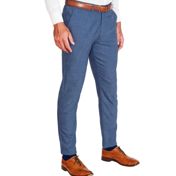 State and Liberty Athletic Fit Stretch Suit Pants - Heathered Blue | Tech Chinos | Suit Pants
