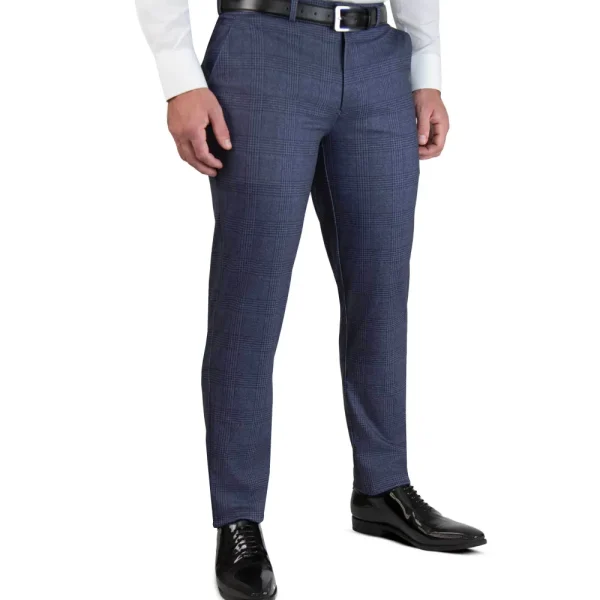 State and Liberty Athletic Fit Stretch Suit Pants - Storm Blue & Navy Plaid | Tech Chinos | Suit Pants