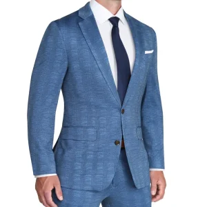 State and Liberty Athletic Fit Stretch Suit - Electric Blue Plaid | Suits