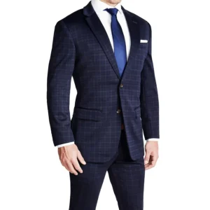 State and Liberty Athletic Fit Stretch Suit - Blue Plaid | Suits