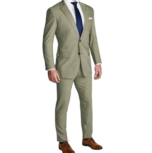 State and Liberty Athletic Fit Stretch Suit - Heathered Olive | Suits