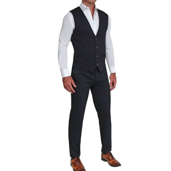 State and Liberty Athletic Fit Stretch Suit Vest - Navy | Vests