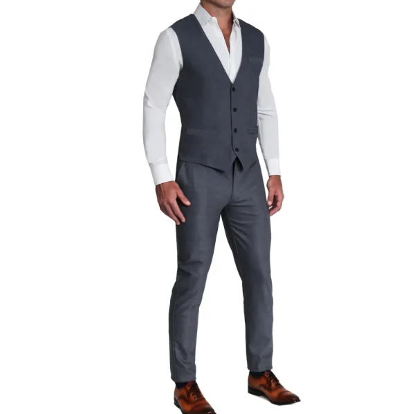 State and Liberty Athletic Fit Stretch Suit Vest - Heathered Grey | Vests