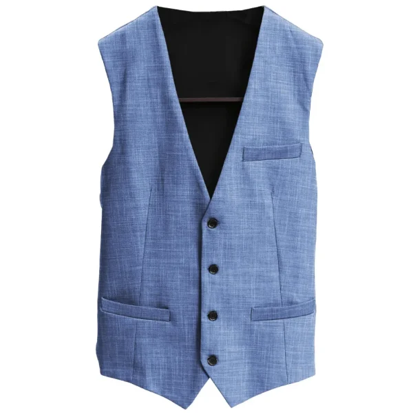 State and Liberty Athletic Fit Stretch Suit Vest - Heathered Light Blue | Vests