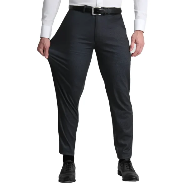 State and Liberty Athletic Fit Stretch Suit Pants - Charcoal Microcheck | Tech Chinos | Suit Pants