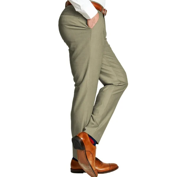 State and Liberty Athletic Fit Stretch Suit Pants - Heathered Olive | Suit Pants | Dress Pants