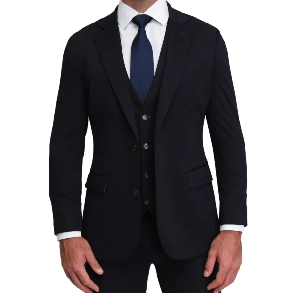 State and Liberty Athletic Fit Stretch Suit Vest - Navy | Vests