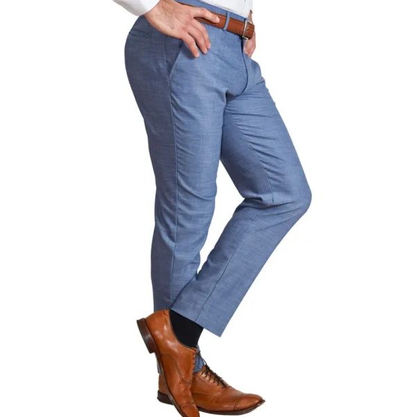 State and Liberty Athletic Fit Stretch Suit Pants - Heathered Light Blue | Tech Chinos | Suit Pants