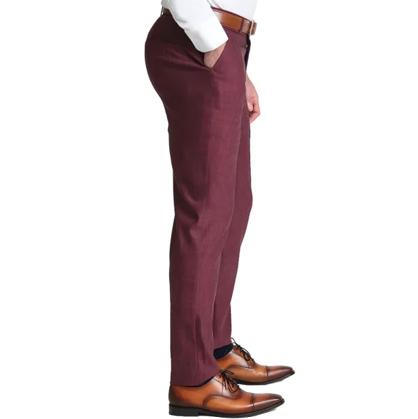 State and Liberty Athletic Fit Stretch Suit Pants - Heathered Maroon | Tech Chinos | Suit Pants