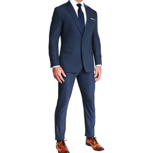 State and Liberty Athletic Fit Stretch Suit - Heathered Navy | Suits