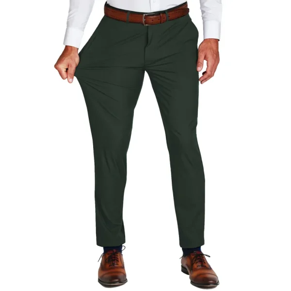 State and Liberty Athletic Fit Stretch Suit Pants - Hunter Green | Tech Chinos | Suit Pants