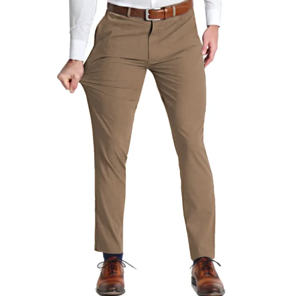 State and Liberty Athletic Fit Stretch Suit Pants - Heathered Cappuccino | Tech Chinos | Suit Pants